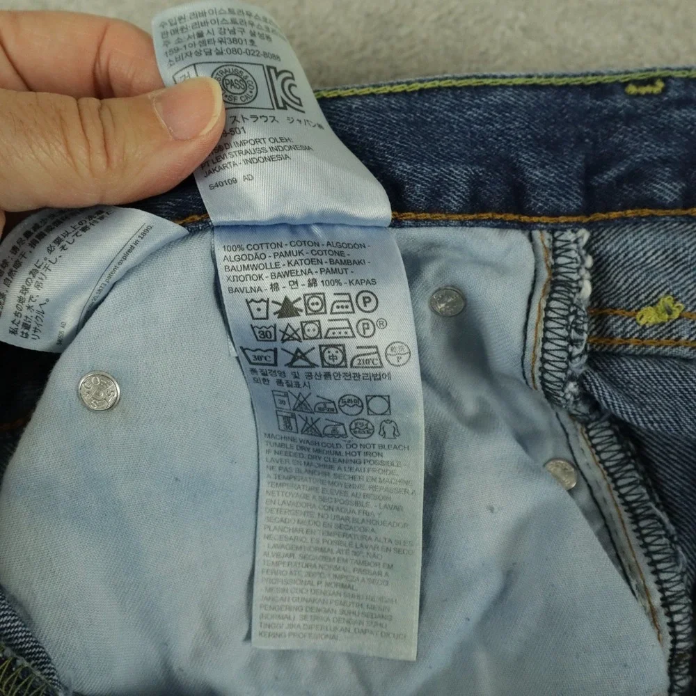 Levi's‎ 505 Jeans Mens 38x32 Regular Fit 5-Pocket Cotton Denim Blue